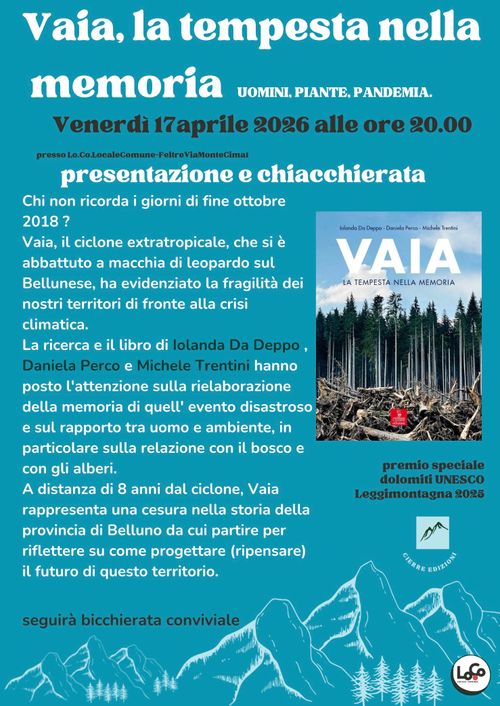 Vaia, la tempesta nella memoria. Presentazione e chiaccherata