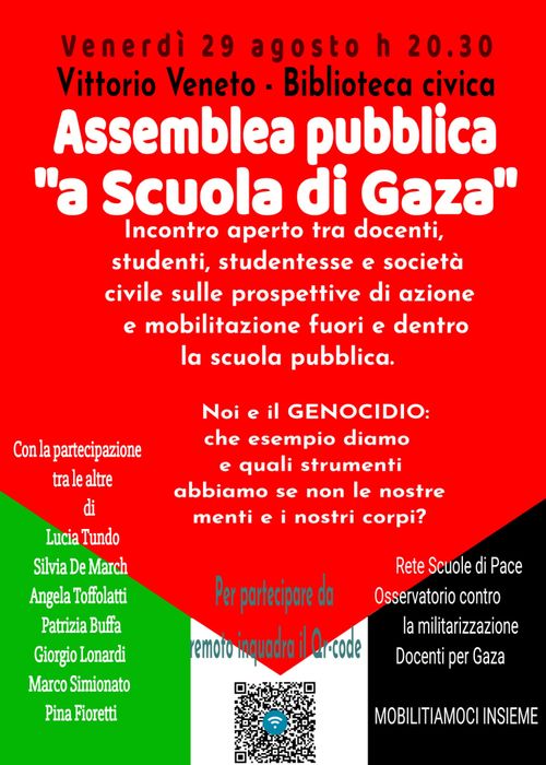Assemblea pubblica “A scuola di Gaza”
