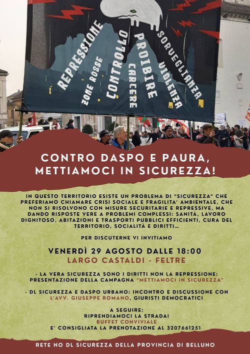 CONTRO DASPO E PAURA, METTIAMOCI IN SICUREZZA!