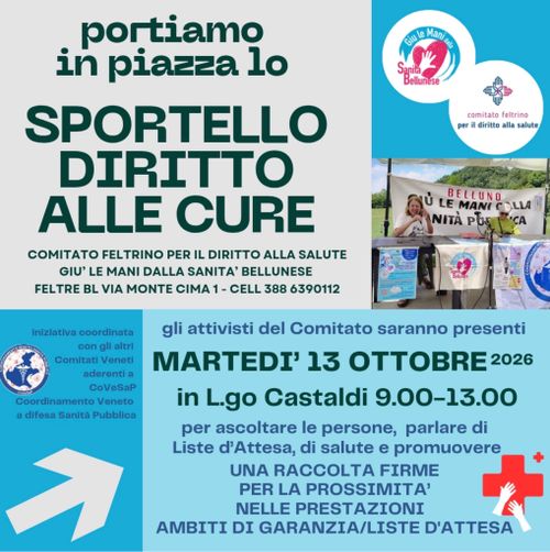 Portiamo in piazza lo Sportello per il diritto alle cure!