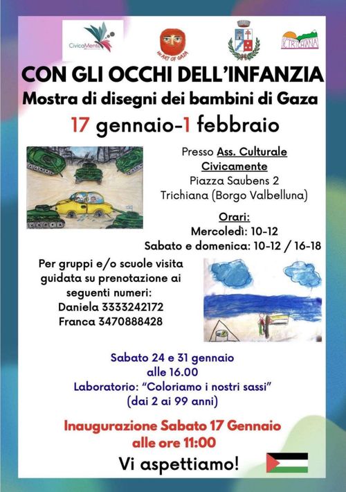 Con gli occhi dell’infanzia. Mostra dei disegni dei bambini di Gaza