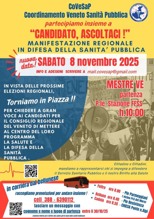 Manifestazione regionale in difesa della sanità pubblica